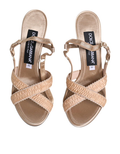 Dolce &amp; Gabbana Sandalias de tacón con tira trasera Keira beige Zapatos