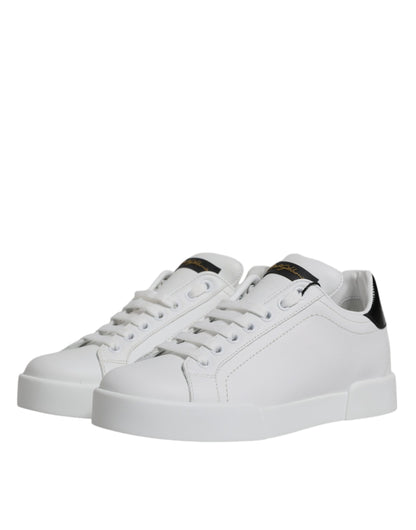Dolce &amp; Gabbana Zapatillas bajas clásicas de cuero blanco Zapatos