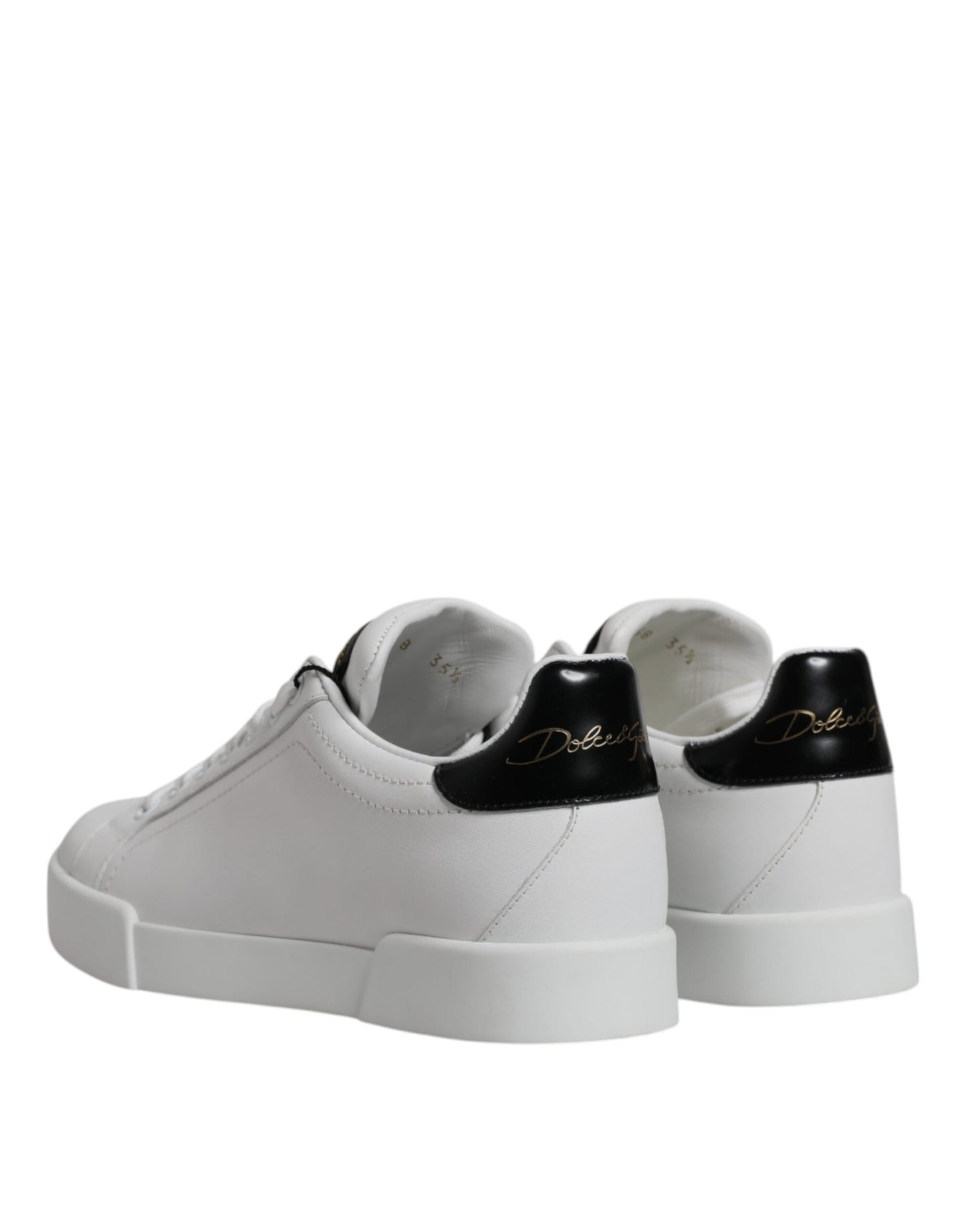 Dolce &amp; Gabbana Zapatillas bajas clásicas de cuero blanco Zapatos