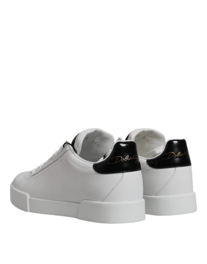 Dolce &amp; Gabbana Zapatillas bajas clásicas de cuero blanco Zapatos