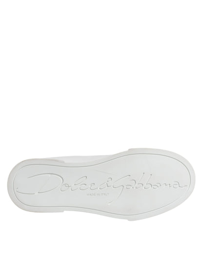 Dolce &amp; Gabbana Zapatillas bajas clásicas de cuero blanco Zapatos