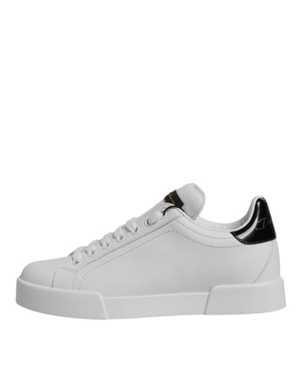 Dolce &amp; Gabbana Zapatillas bajas clásicas de cuero blanco Zapatos