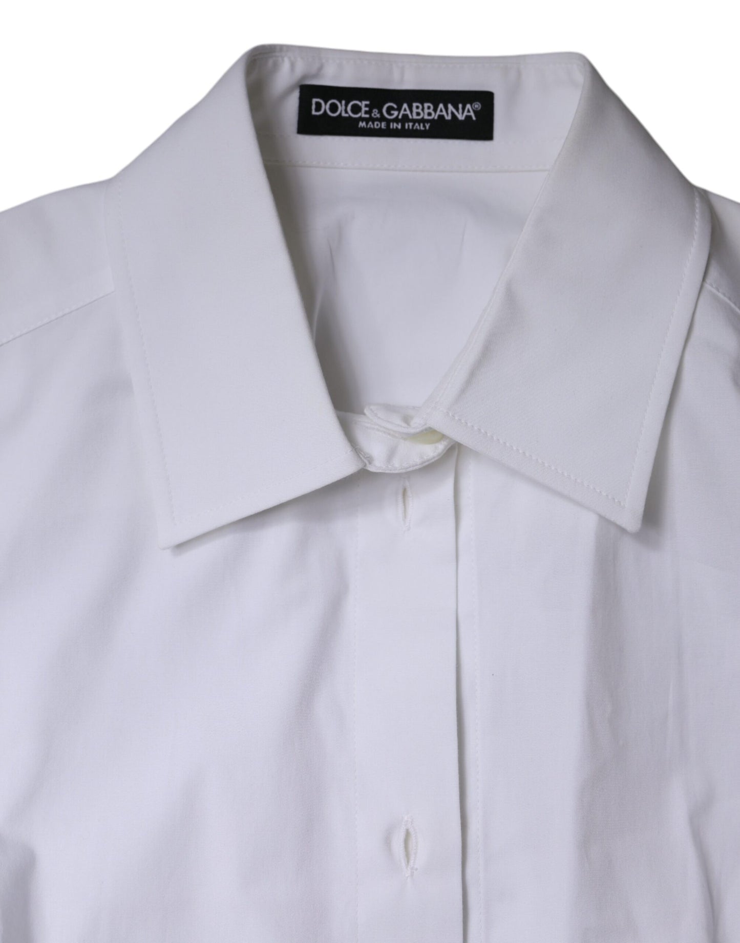 Dolce &amp; Gabbana Top camisero de manga larga con cuello de algodón blanco