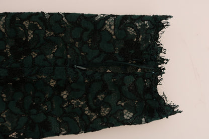 Dolce &amp; Gabbana Pantalones ajustados de encaje floral de cintura alta