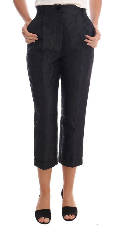 Dolce &amp; Gabbana Elegante pantalón de vestir capri de cintura alta