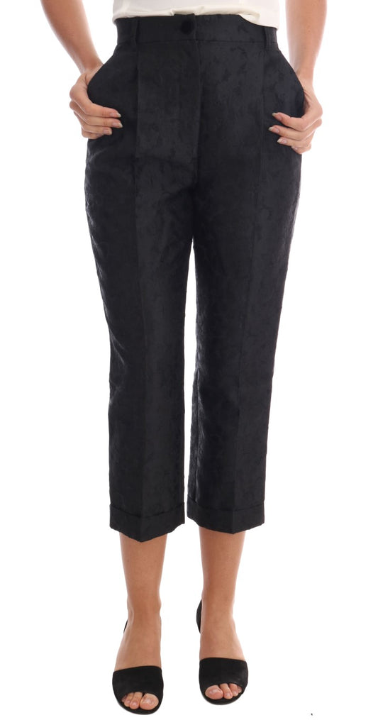 Dolce &amp; Gabbana Elegante pantalón de vestir capri de cintura alta