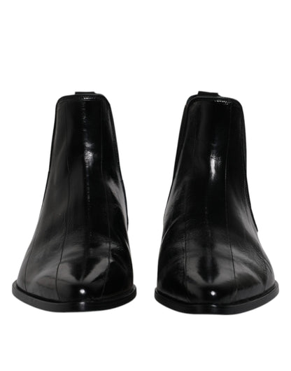 Dolce &amp; Gabbana Botines Chelsea De Cuero Negro Para Hombre Zapatos