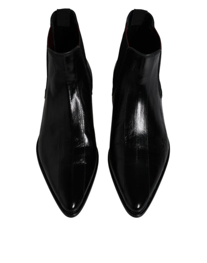 Dolce &amp; Gabbana Botines Chelsea De Cuero Negro Para Hombre Zapatos