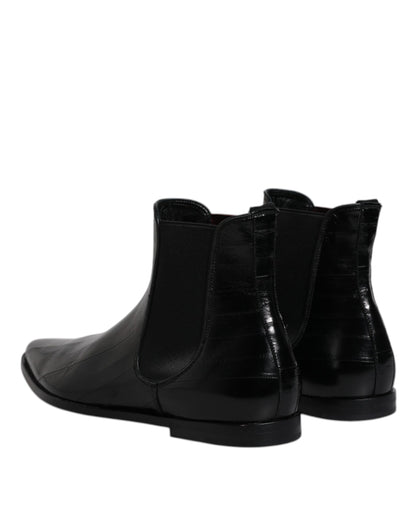 Dolce &amp; Gabbana Botines Chelsea De Cuero Negro Para Hombre Zapatos