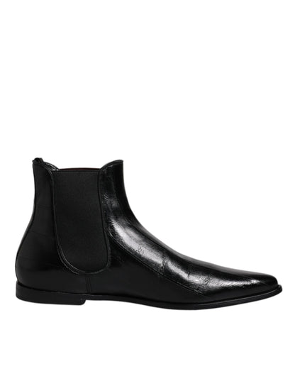 Dolce &amp; Gabbana Botines Chelsea De Cuero Negro Para Hombre Zapatos