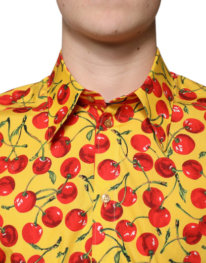 Camisa de vestir MARTINI de algodón amarillo cereza de Dolce &amp; Gabbana