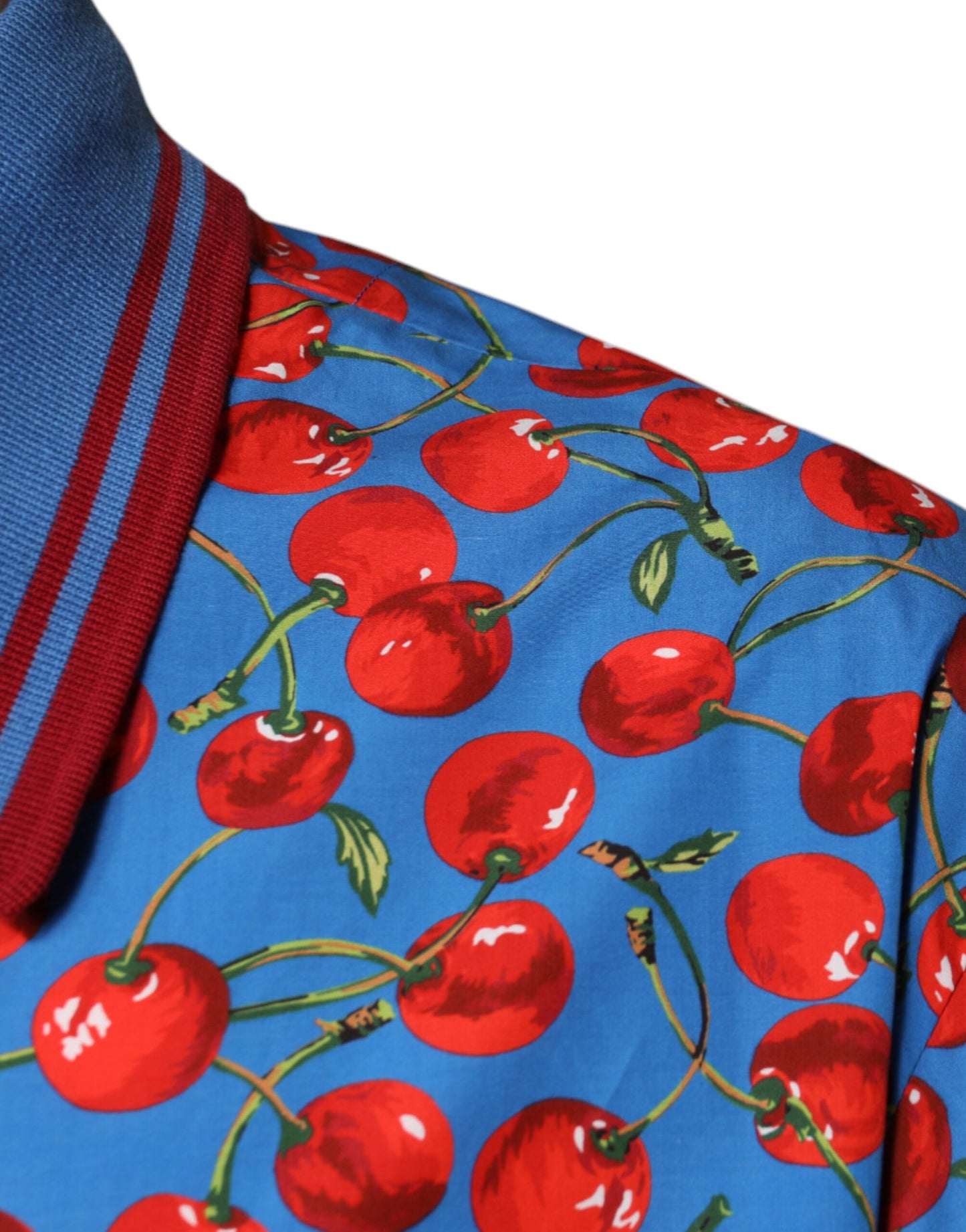 Polo de algodón con cuello azul cereza de Dolce &amp; Gabbana para hombre