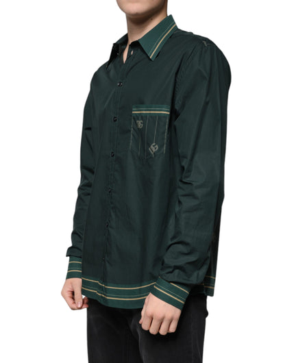 Camisa informal MARTINI de manga larga con logotipo verde de Dolce &amp; Gabbana