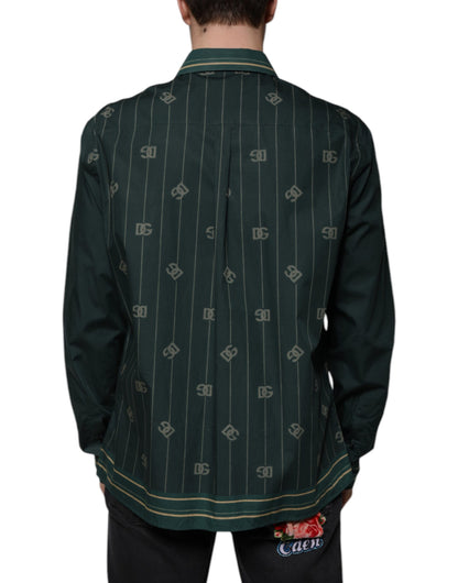 Camisa informal MARTINI de manga larga con logotipo verde de Dolce &amp; Gabbana