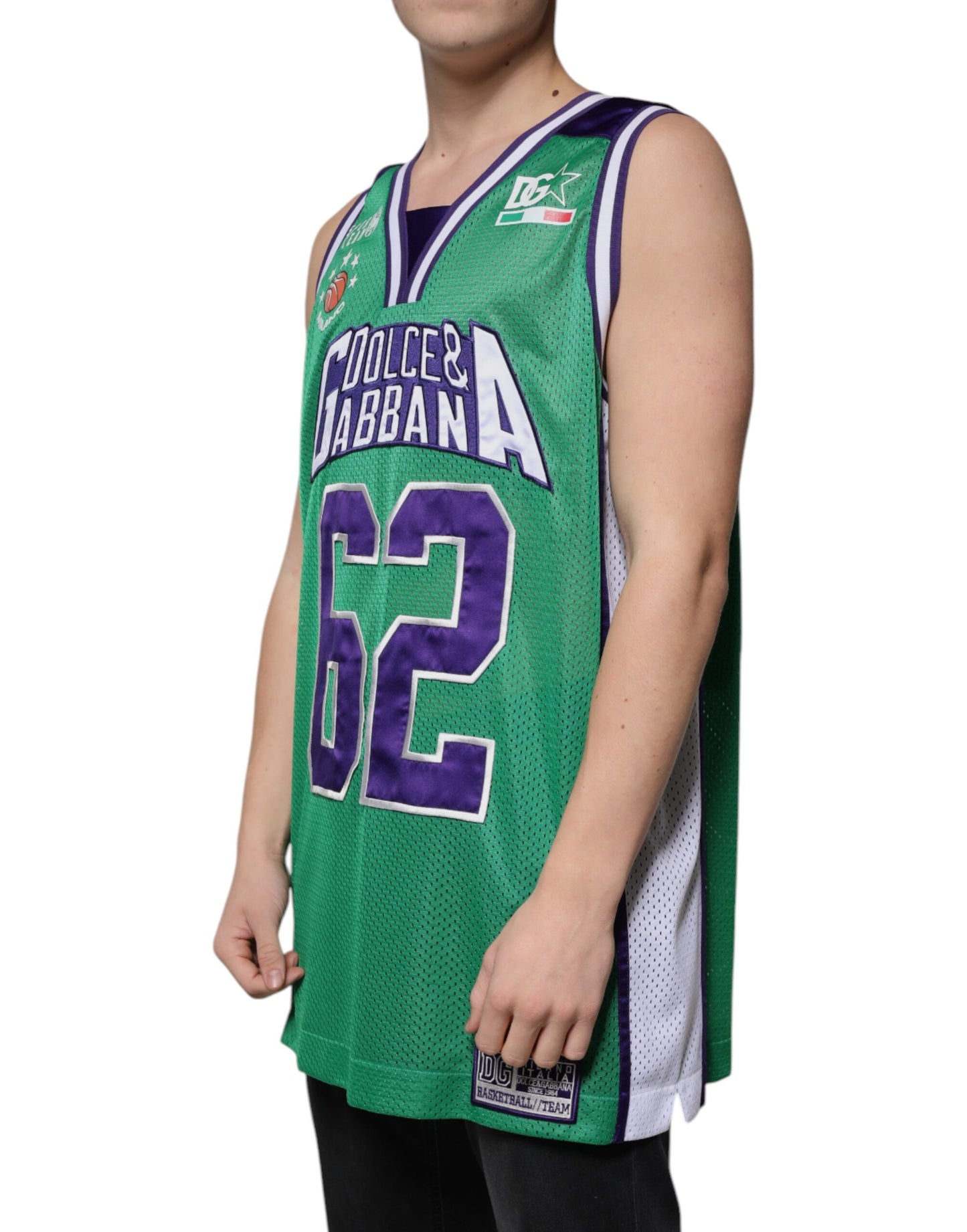 Camiseta sin mangas de jersey de poliéster verde de Dolce &amp; Gabbana