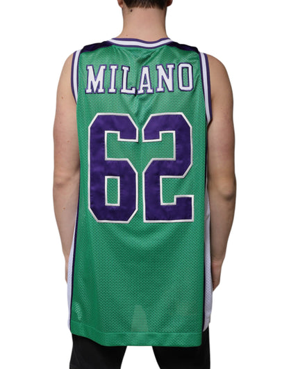 Camiseta sin mangas de jersey de poliéster verde de Dolce &amp; Gabbana