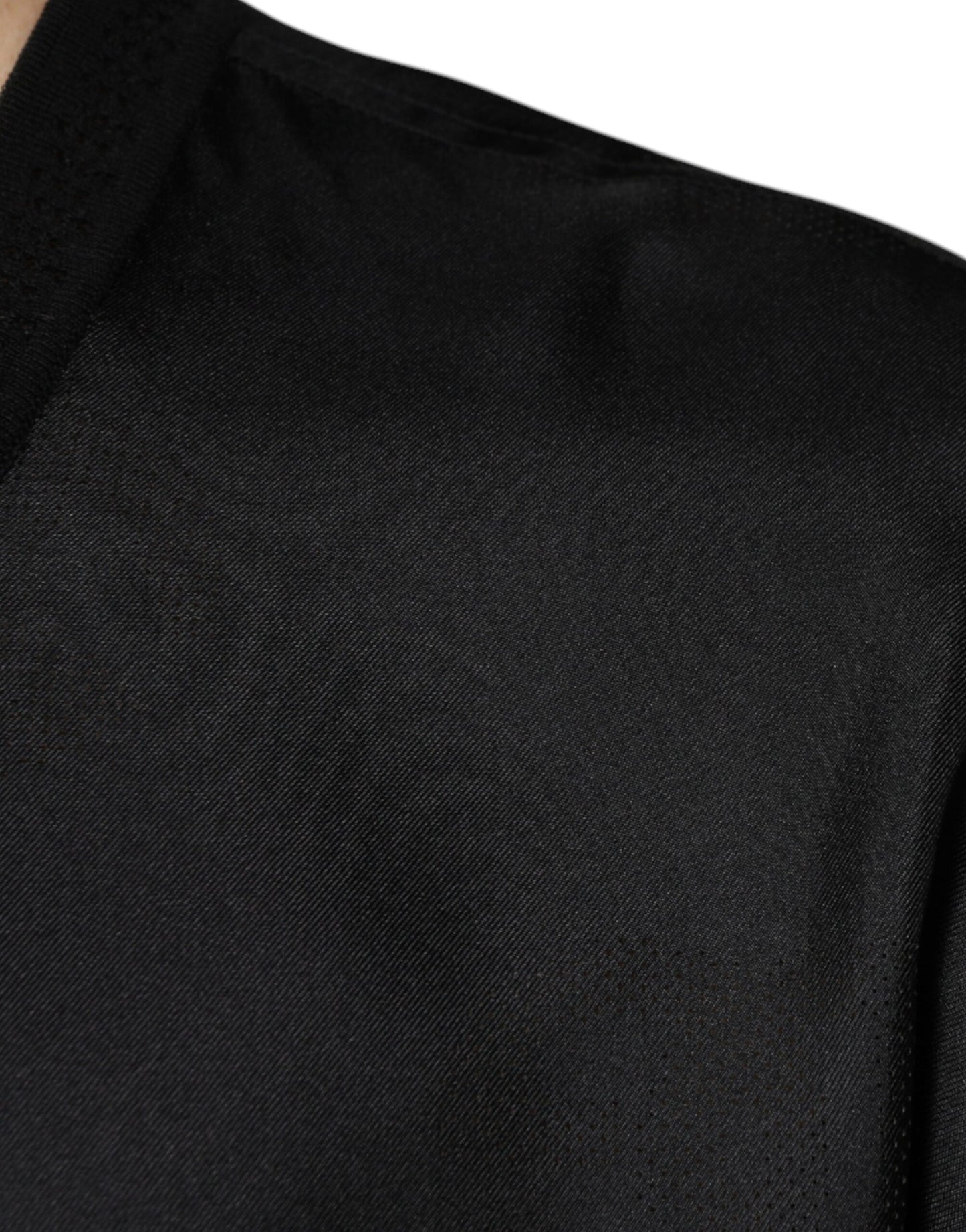 Camiseta de manga corta con cuello cuadrado de algodón negro de Dolce &amp; Gabbana