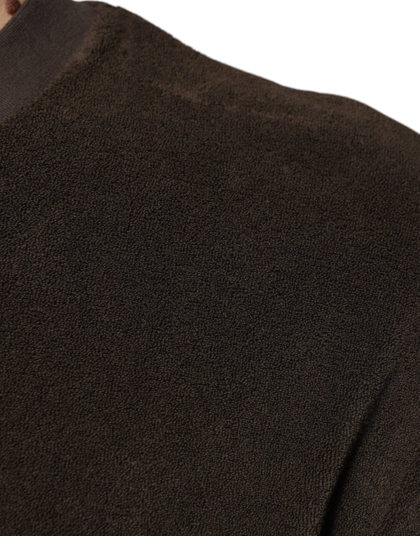 Camiseta de algodón marrón de manga corta y cuello redondo de Dolce &amp; Gabbana