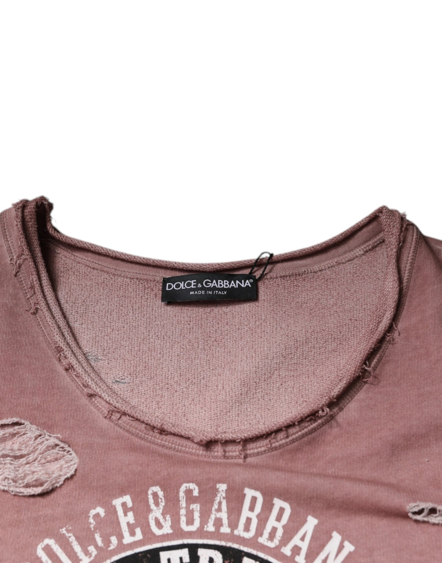 Camiseta sin mangas de cuello redondo de algodón marrón de Dolce &amp; Gabbana
