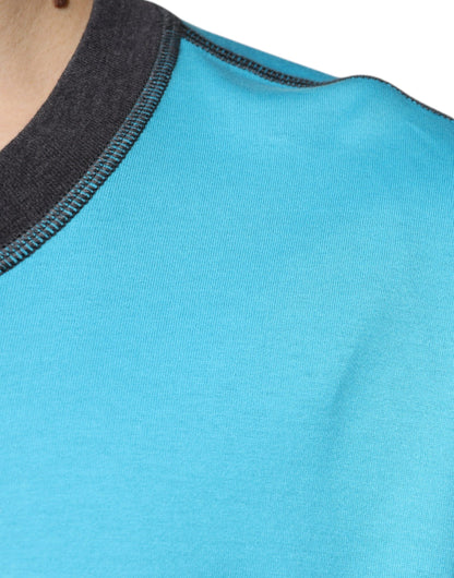 Camiseta de manga corta con cuello redondo y logotipo azul de Dolce &amp; Gabbana