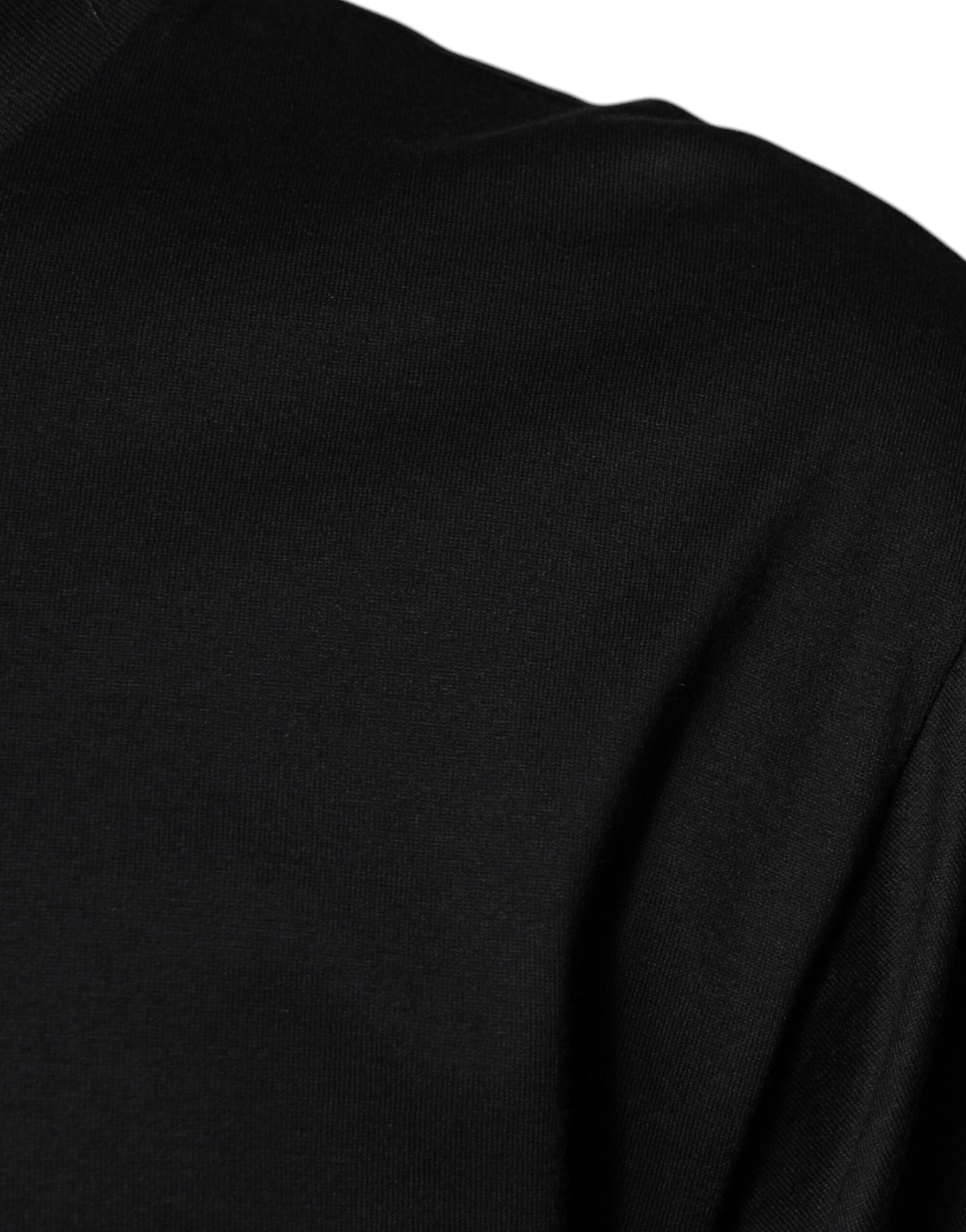 Dolce &amp; Gabbana Camiseta negra de manga corta con cuello redondo de algodón