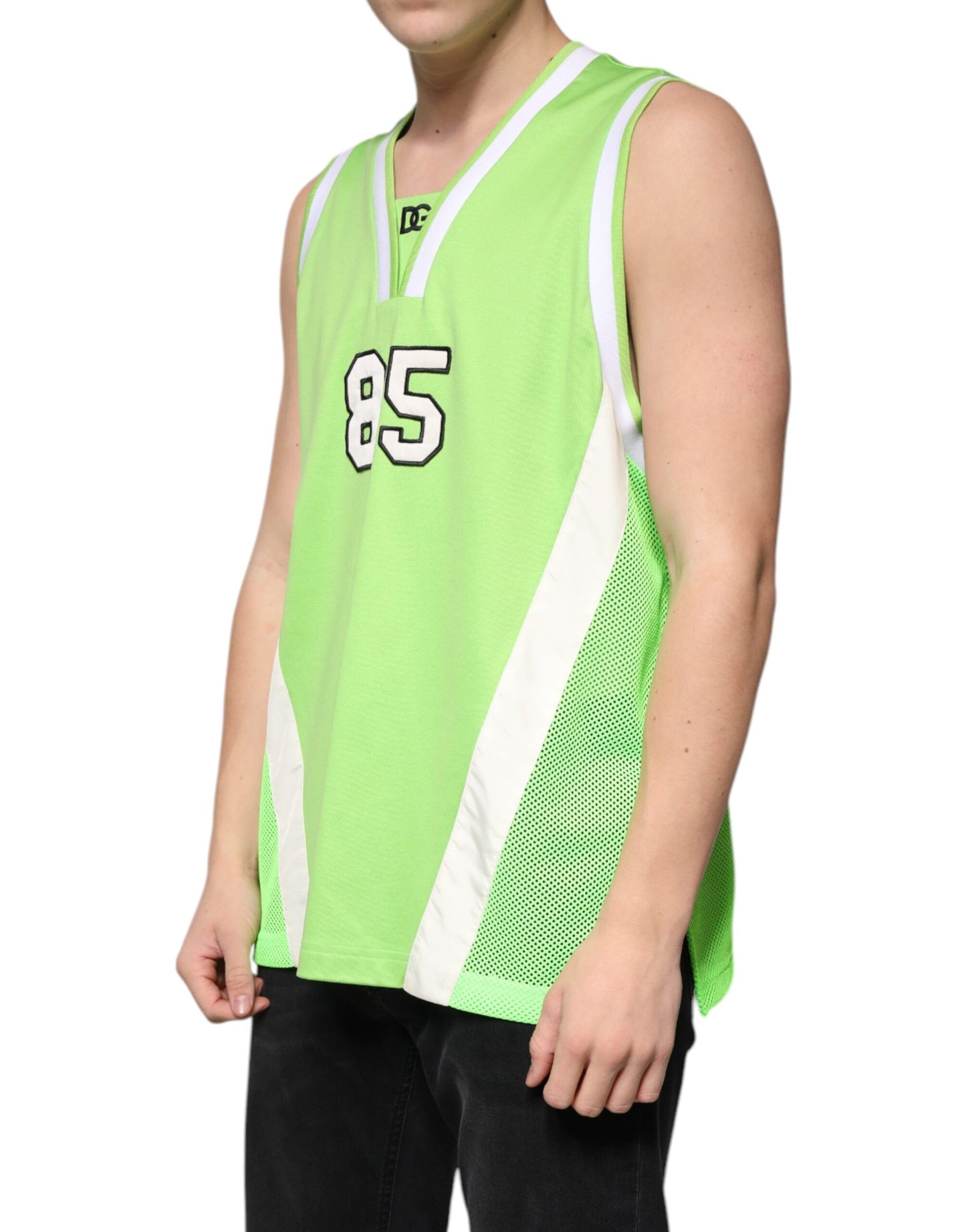 Camiseta sin mangas de jersey de poliéster verde de Dolce &amp; Gabbana