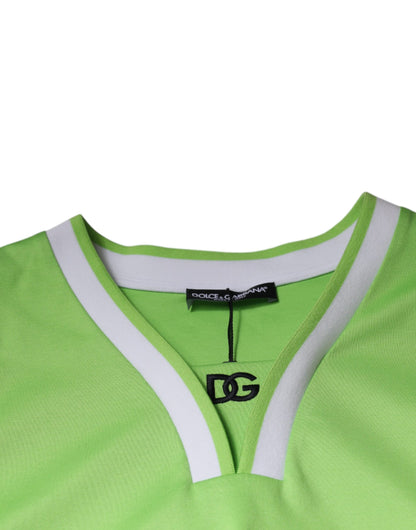 Camiseta sin mangas de jersey de poliéster verde de Dolce &amp; Gabbana