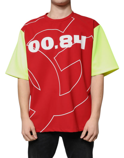 Camiseta de algodón con cuello redondo y logotipo multicolor de Dolce &amp; Gabbana para hombre