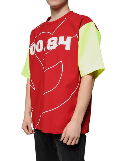 Camiseta de algodón con cuello redondo y logotipo multicolor de Dolce &amp; Gabbana para hombre