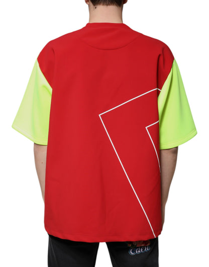 Camiseta de algodón con cuello redondo y logotipo multicolor de Dolce &amp; Gabbana para hombre