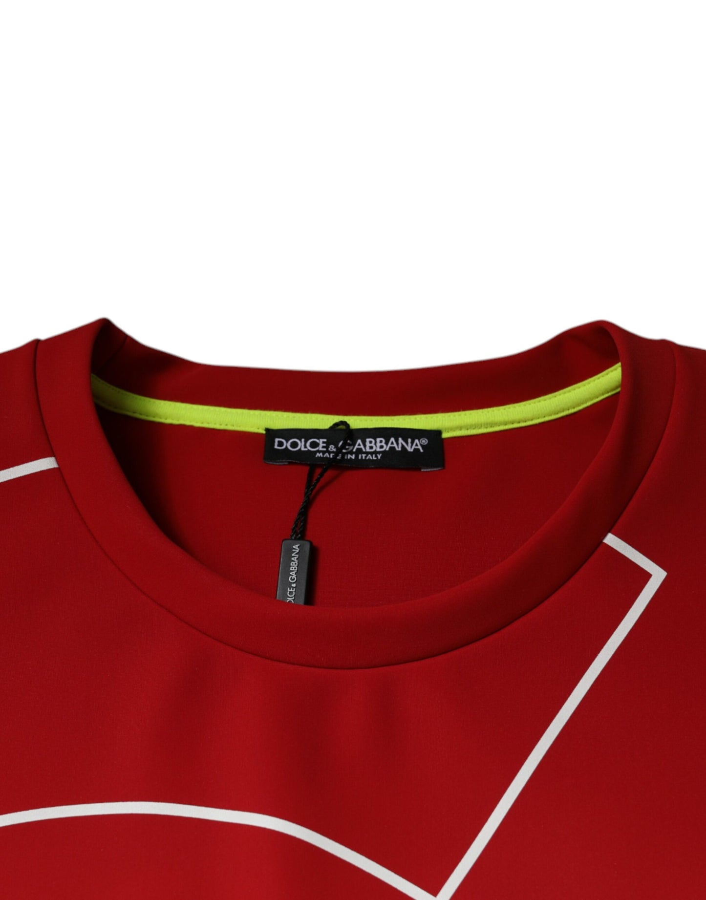 Camiseta de algodón con cuello redondo y logotipo multicolor de Dolce &amp; Gabbana para hombre