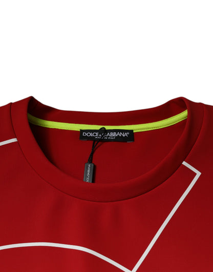 Camiseta de algodón con cuello redondo y logotipo multicolor de Dolce &amp; Gabbana para hombre