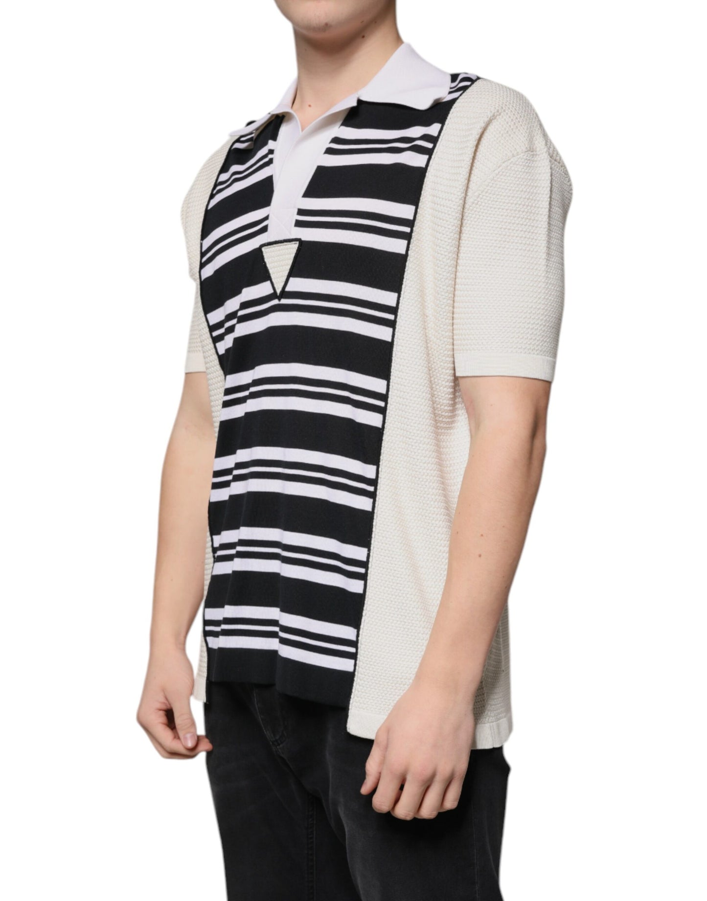 Camiseta polo con cuello de rayas multicolor de Dolce &amp; Gabbana