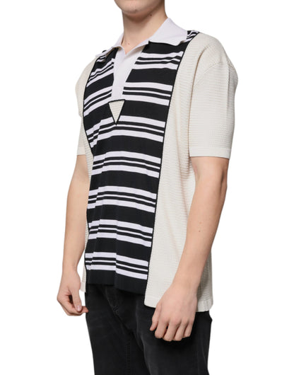 Camiseta polo con cuello de rayas multicolor de Dolce &amp; Gabbana