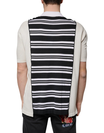 Camiseta polo con cuello de rayas multicolor de Dolce &amp; Gabbana