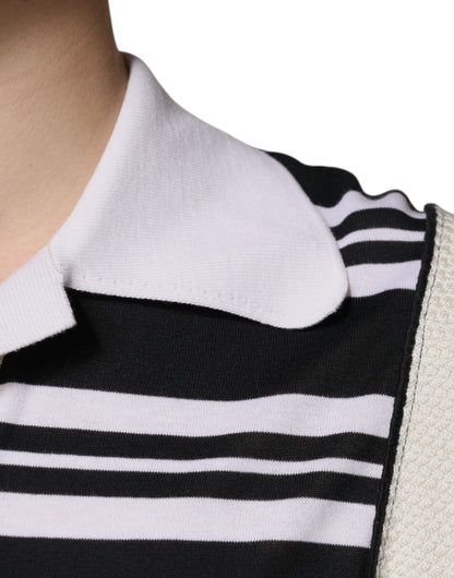 Camiseta polo con cuello de rayas multicolor de Dolce &amp; Gabbana