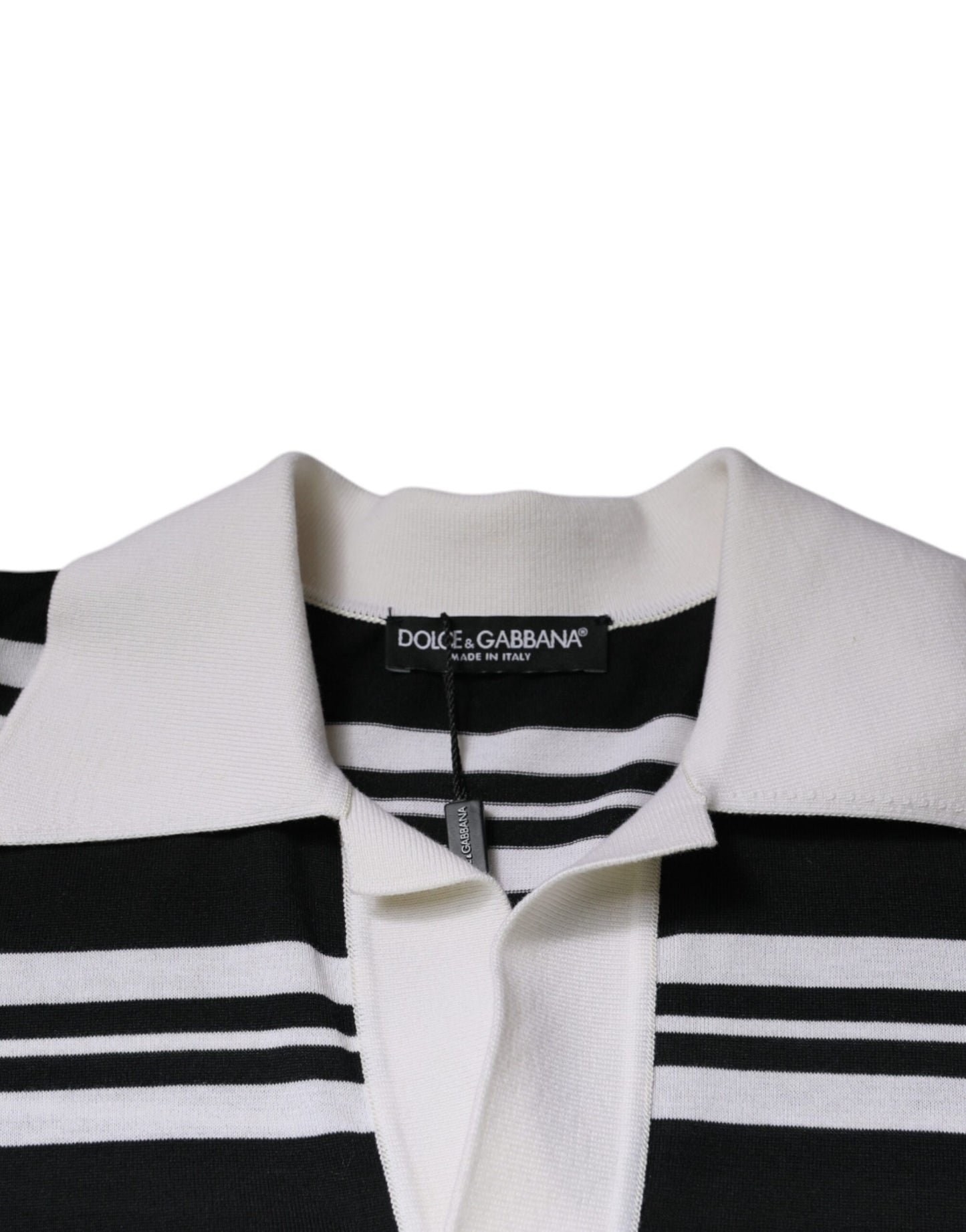 Camiseta polo con cuello de rayas multicolor de Dolce &amp; Gabbana