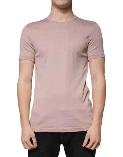 Camiseta Dolce &amp; Gabbana de algodón marrón con cuello redondo y mangas cortas
