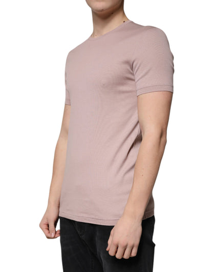 Camiseta Dolce &amp; Gabbana de algodón marrón con cuello redondo y mangas cortas