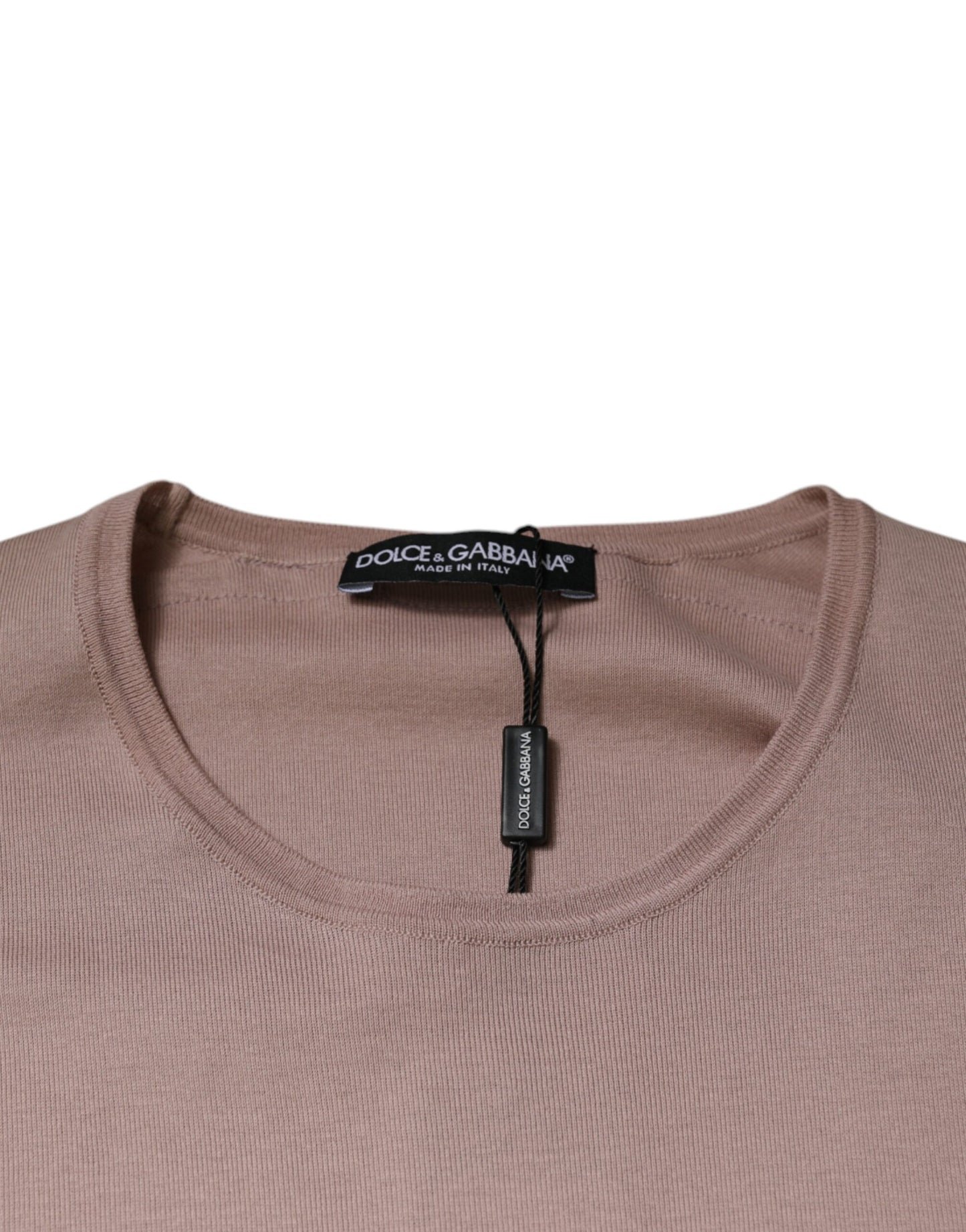 Camiseta Dolce &amp; Gabbana de algodón marrón con cuello redondo y mangas cortas