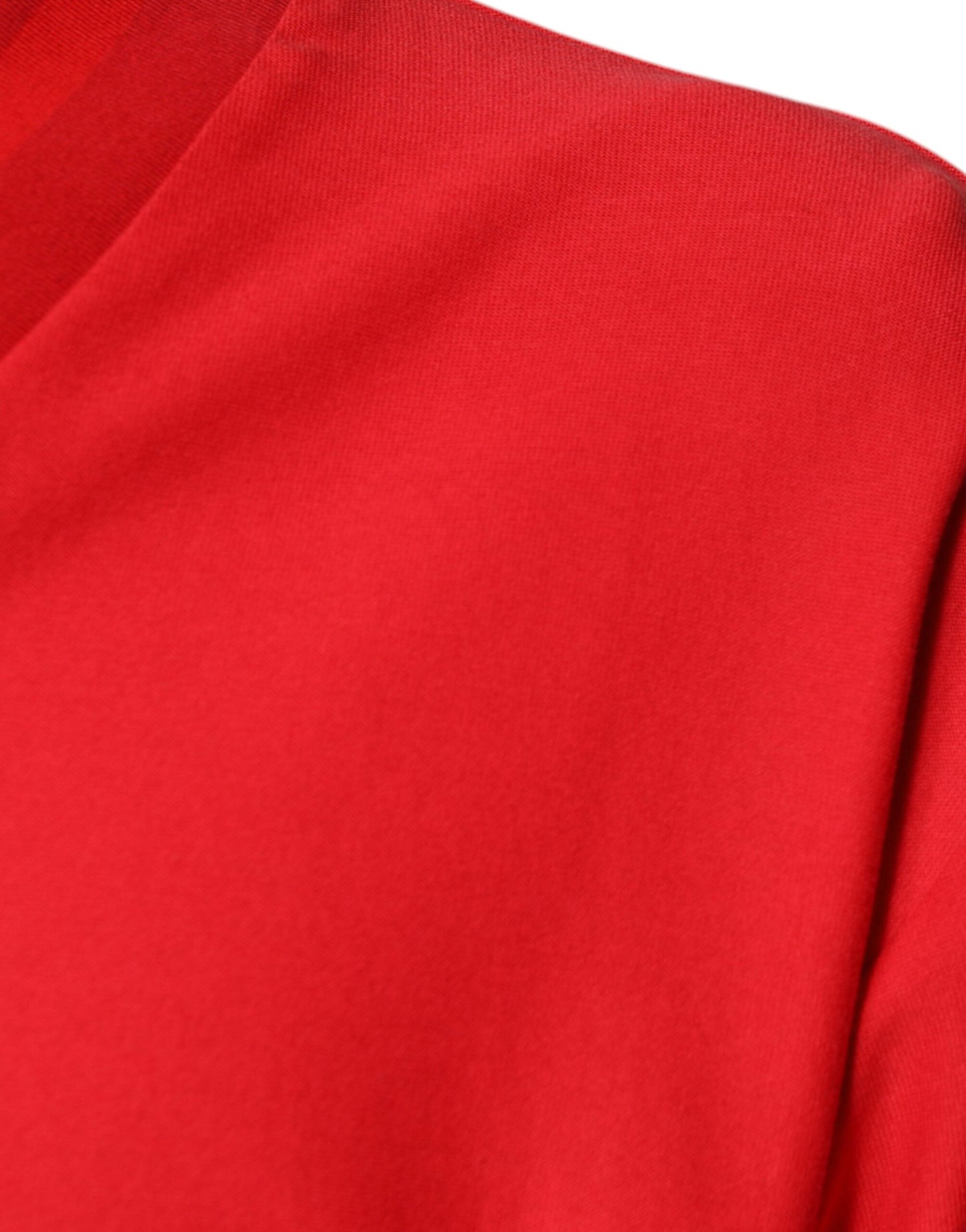 Camiseta de algodón roja de manga corta con cuello en V de Dolce &amp; Gabbana