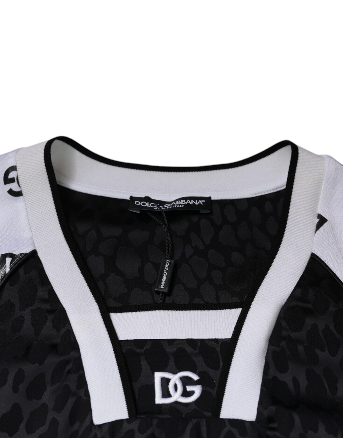 Camiseta de manga corta Dolce &amp; Gabbana con logotipo blanco y negro para hombre