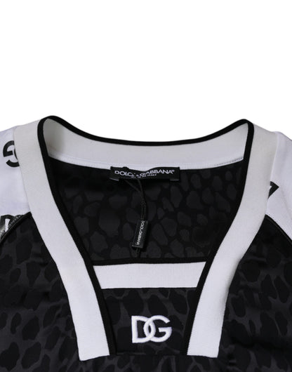 Camiseta de manga corta Dolce &amp; Gabbana con logotipo blanco y negro para hombre