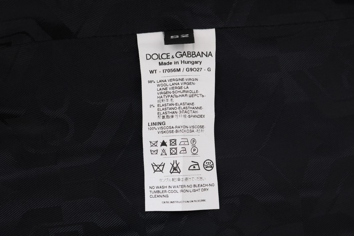 Dolce &amp; Gabbana Elegante chaleco de mezcla de lana a rayas grises