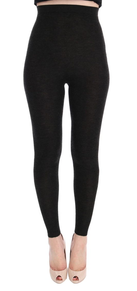 Dolce &amp; Gabbana Elegantes pantalones ajustados de cachemir con cintura alta