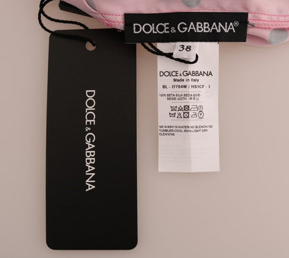 Dolce &amp; Gabbana Blusa Chic De Seda Rosa Con Lunares
