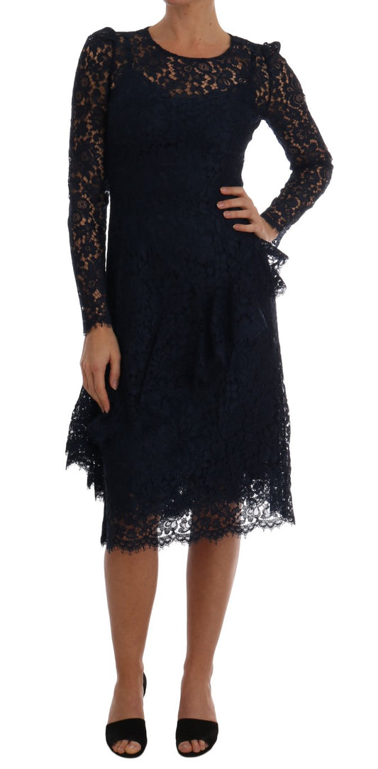 Dolce &amp; Gabbana Elegante vestido evasé de encaje floral