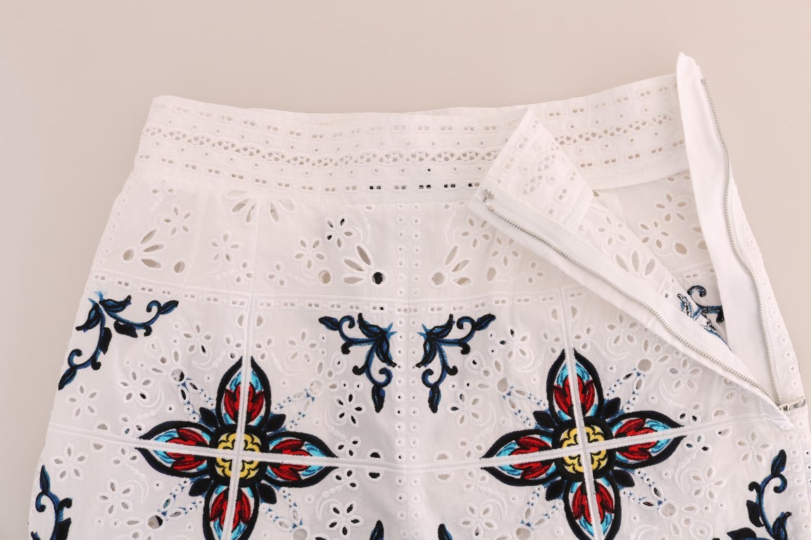 Dolce &amp; Gabbana Majolica Embroidered Capri Elegance