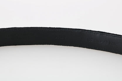 Dolce &amp; Gabbana Elegante cinturón de hombre de algodón y cuero negro