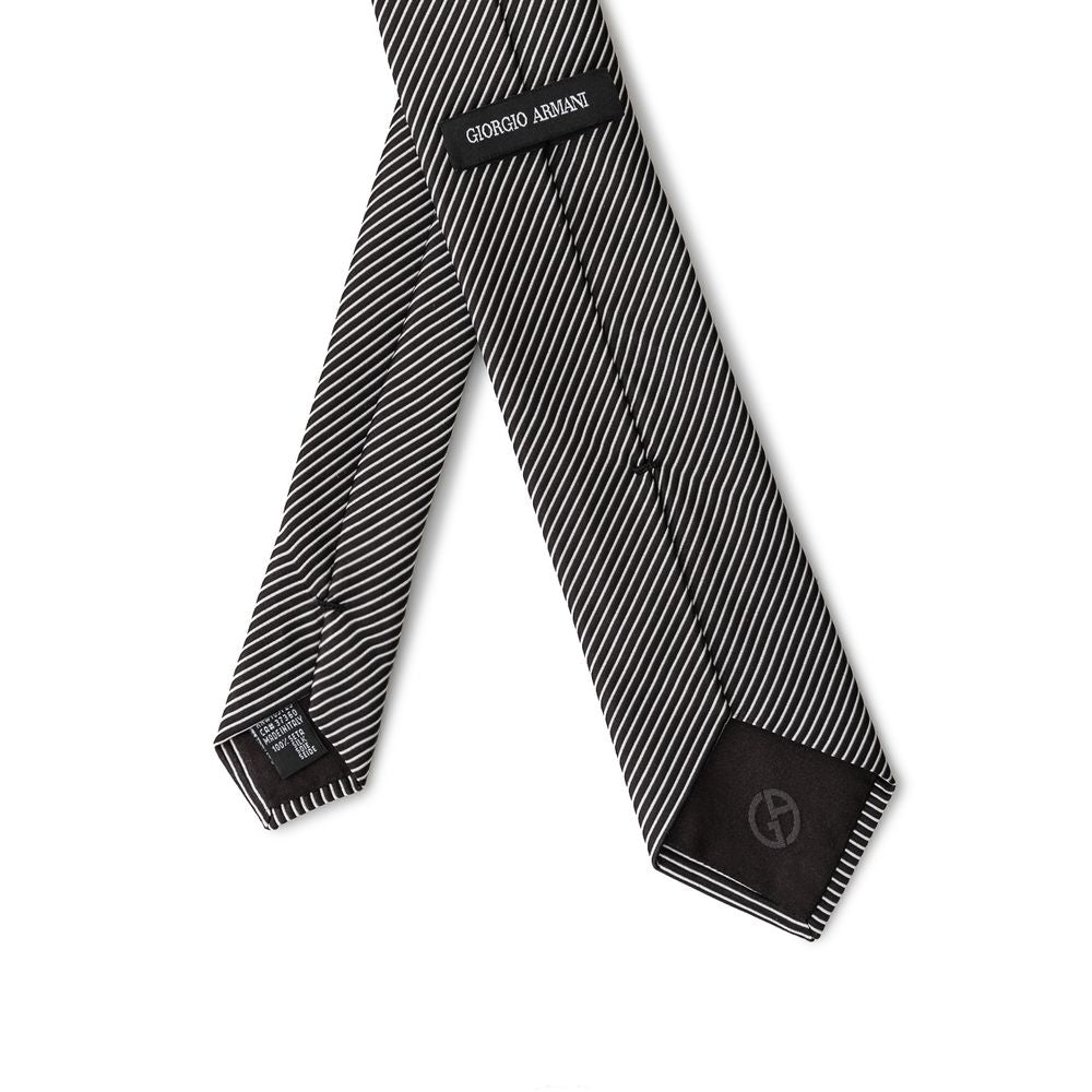 Cravates et nœud papillon en soie noire Giorgio Armani